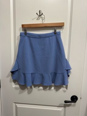Miu Miu Periwinkle Ruffle Hem Skater Skirt